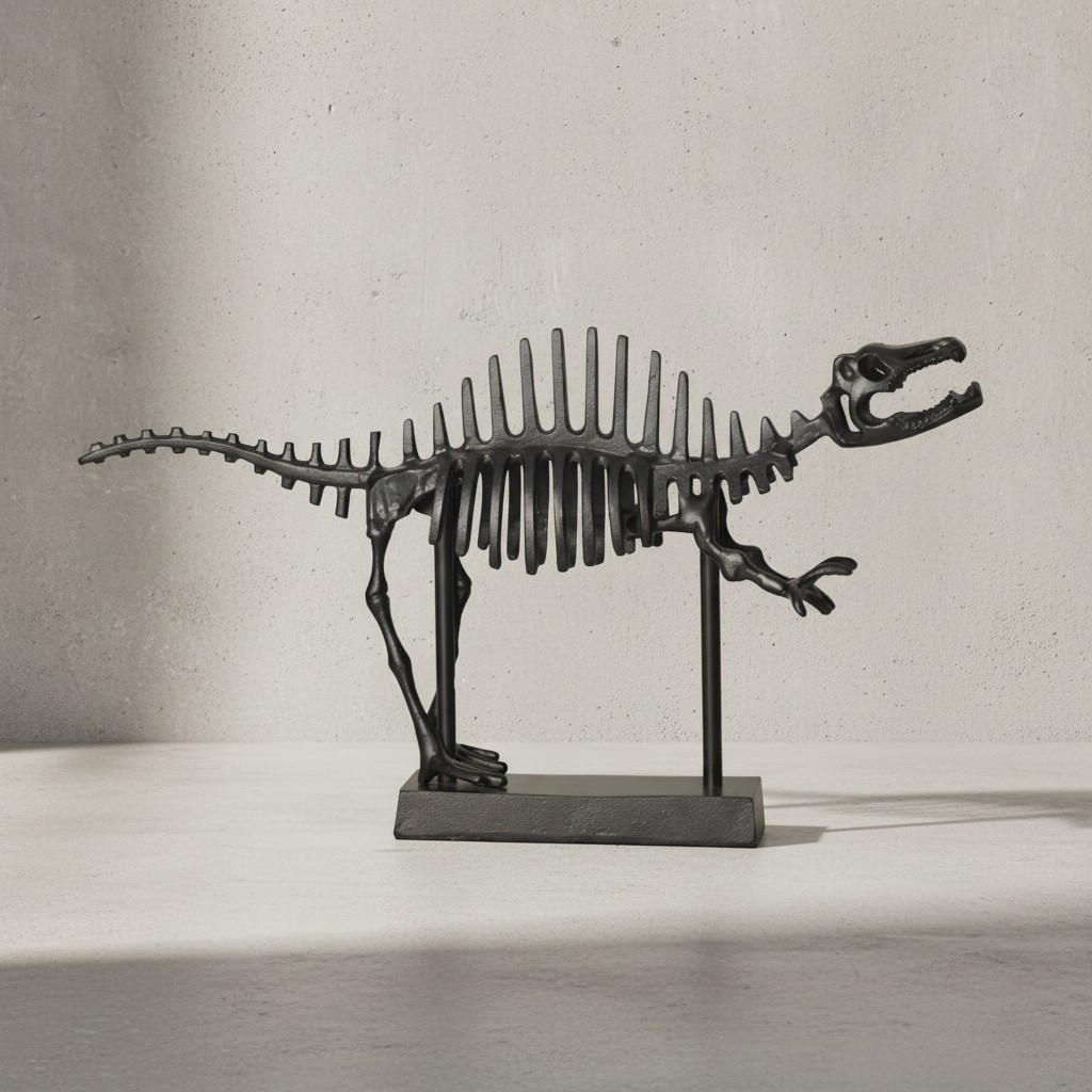 DEKOFIGUR T-Rex Aluminium Schwarz 62 cm mit Sockel - Schwarz, Metall (62/33/12cm) - KADIMA DESIGN
