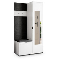 GARDEROBENSCHRANK VIRA 95/181/51 cm Modern Weiß - Weiß, Holzwerkstoff (95/181/51cm) - MASSENO