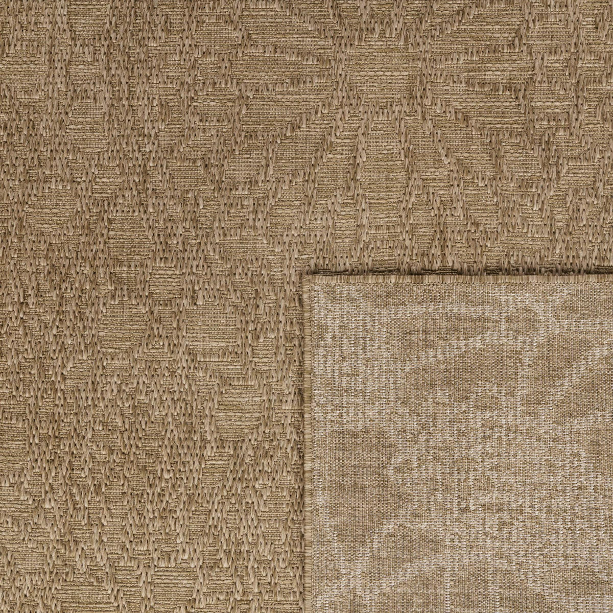 TEPPICH Outdoor Natur Balkon, Terrasse schmutzabweisend Beige Rechteckig 120x160 - Beige, Textil (120/160cm) - KADIMA DESIGN