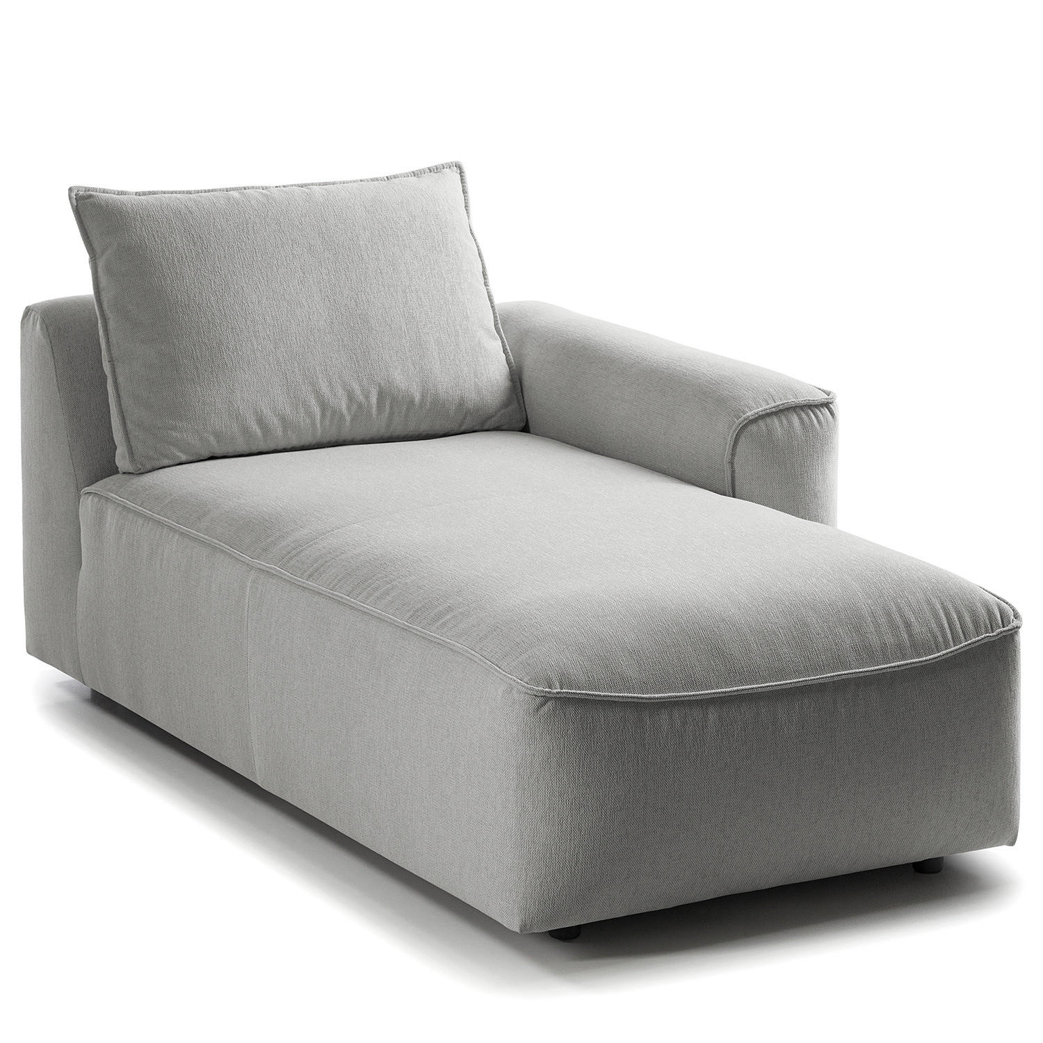 MODULLONGCHAIR - Hellgrau, Holz/Textil (170/82/105cm) - home24
