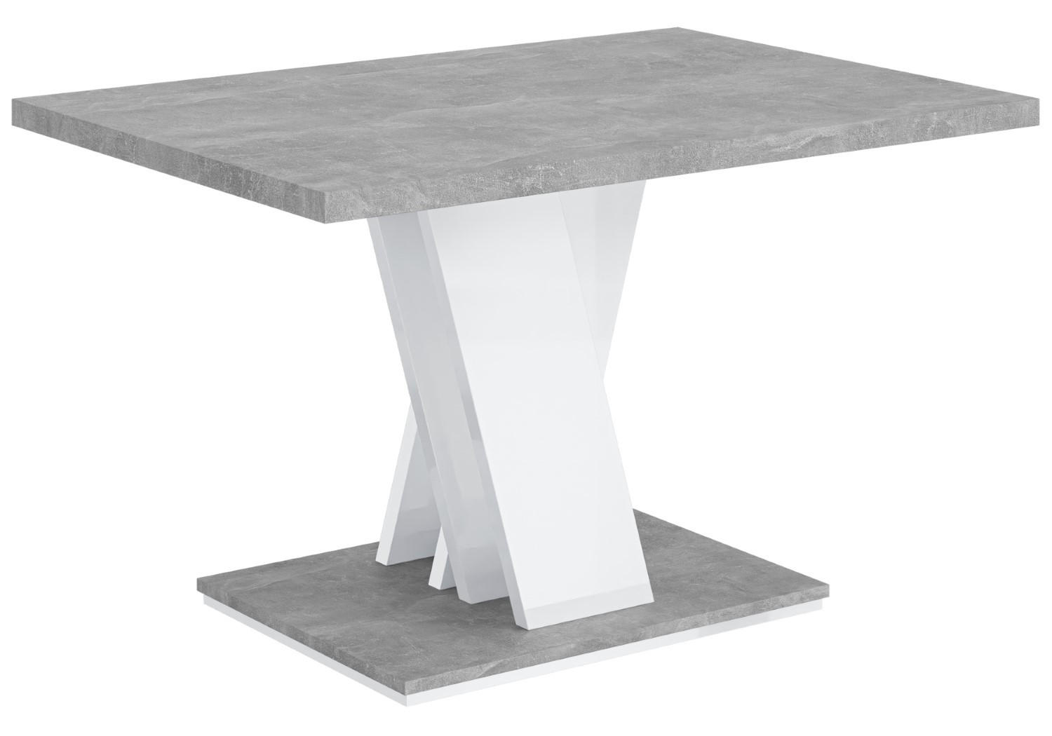 KAFFEETISCH 100x70x60 cm - Hochglanz Weiß / Betonoptik - ASIV MINI - Grau, Holzwerkstoff (100/70/60cm) - ALTDECOR