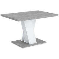 KAFFEETISCH 100x70x60 cm - Hochglanz Weiß / Betonoptik - ASIV MINI - Grau, Holzwerkstoff (100/70/60cm) - ALTDECOR