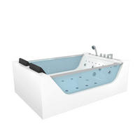 WHIRLPOOL Pool Badewanne W40-SC-EA 180x120cm - Weiß, Glas/Kunststoff (120/60/180cm) - AcquaVapore by Sandra Jentho