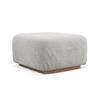 POUF Bouclé Stoff Grau - Silberfarben/Braun, Holz/Textil (83/95/41cm) - Makamii