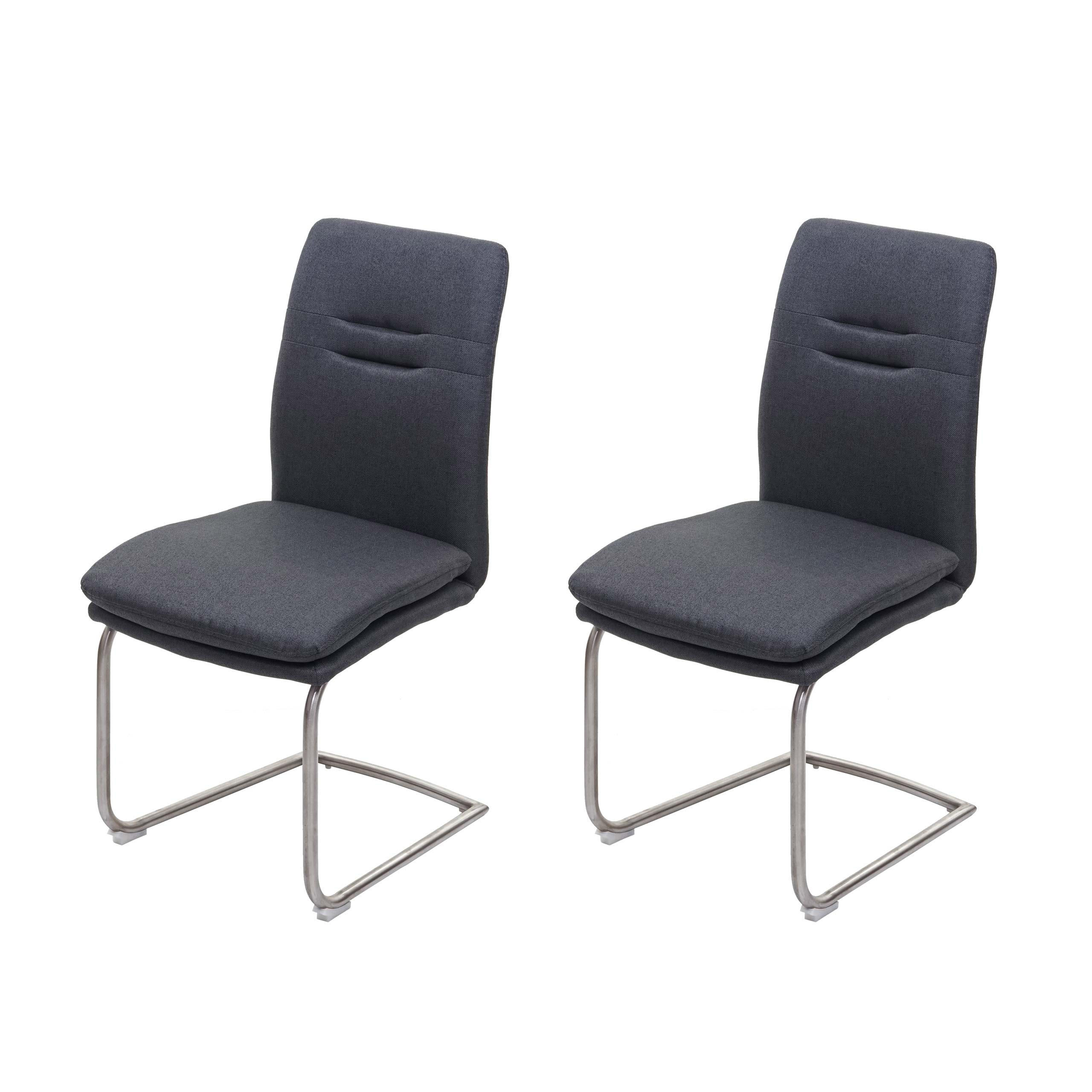 ESSZIMMERSTUHL Anthrazit 2er-Set - Anthrazit, Textil (47/92/57cm) - MCW