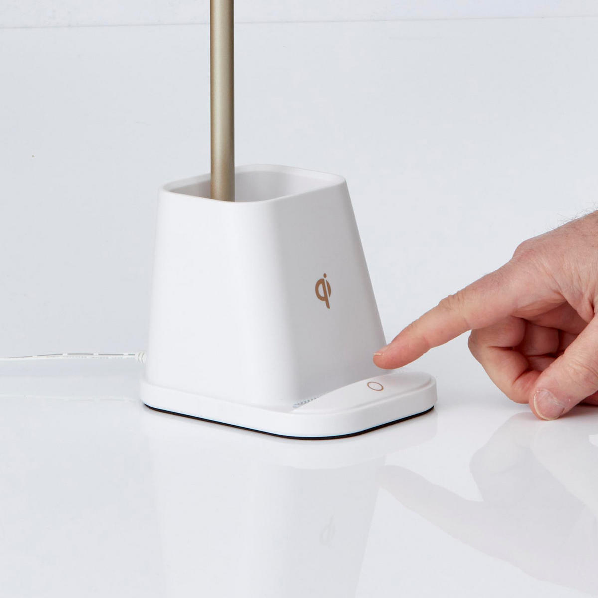 LED-SCHREIBTISCHLAMPE - dimmbar mit Wireless Charging und einstellbarer Farbtemperatur für modernes Arbeiten - Weiß, Kunststoff (17.7/10.2/40.4cm) - Northpoint