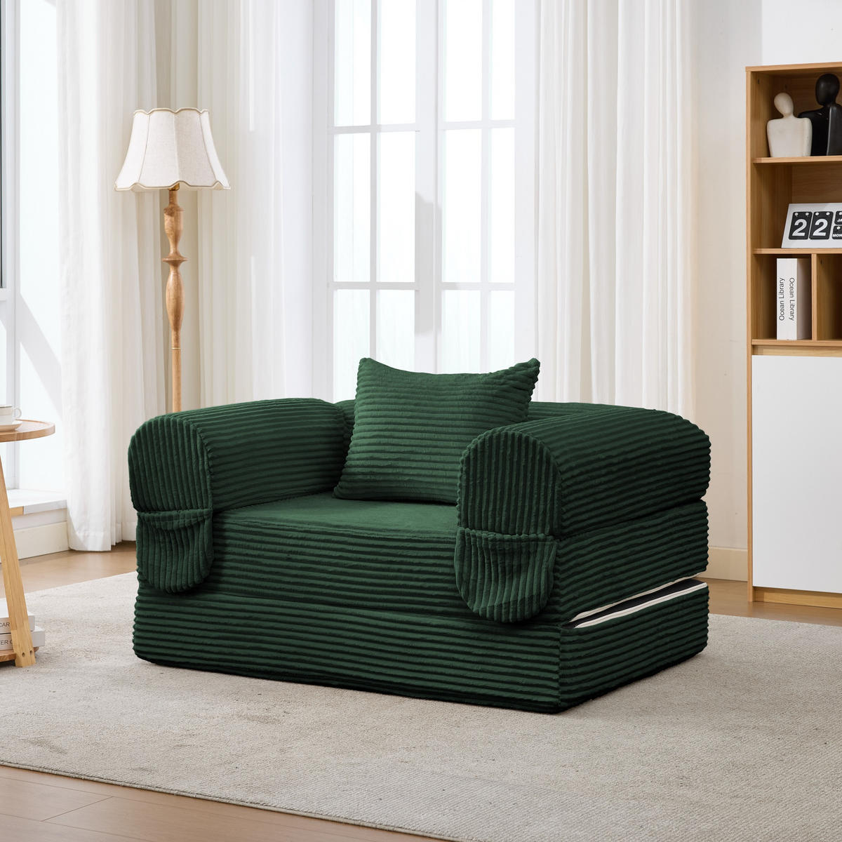 SITZGARNITUR DE-35226 3-Sitzer Grün - Grün, Textil (78/65/190cm) - ComfortXL