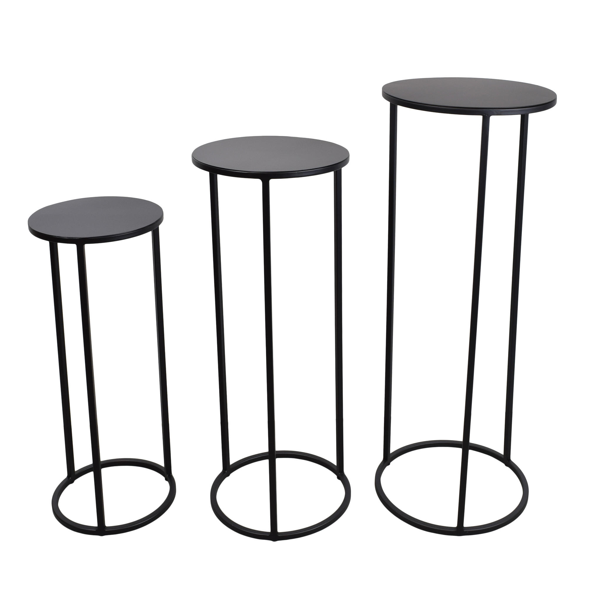BEISTELLTISCH Nest Schwarz - Schwarz, Metall (30/30/70cm) - LOFT42