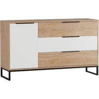 KOMMODE LANDRE 02 - Schwarz/Braun, Holzwerkstoff (135/80/60cm)