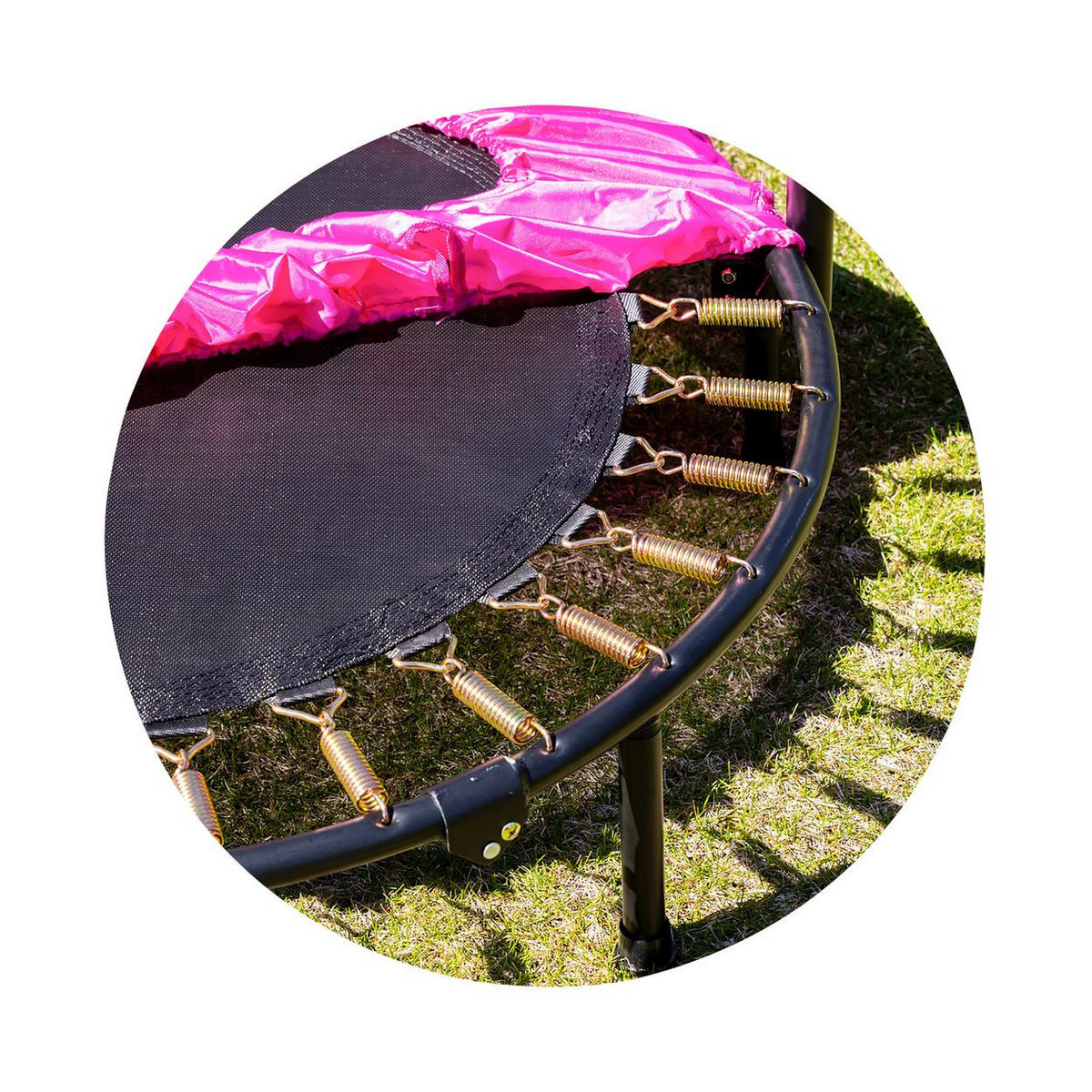 KINDERTRAMPOLIN Fit 94 cm rosa Fitness-Trampolin Haltestange wetterbeständig - Pink/Rosa, Metall (94/94cm) - Chipolino