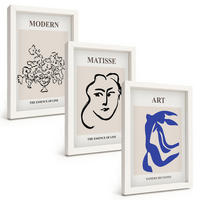 BILDER SET 3er Set - 20x30 cm Weißer Rahmen - Abstrakte minimalistische Poster - Weiß, Kunststoff (20/30cm) - TULUP