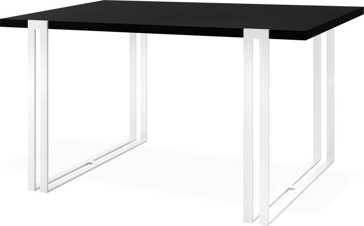 ESSTISCH Lilo rechteckig ausziehbar, Schwarz 120-220/80/76 cm - Schwarz/Weiß, Holzwerkstoff/Metall (120/80/76cm) - WFL GROUP