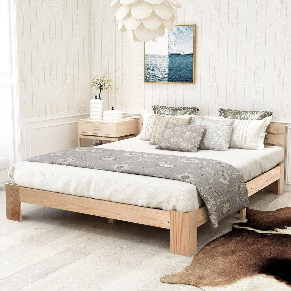 MASSIVHOLZBETT 140x200cm Doppelbett & Stauraum - Ahornfarben, Holzwerkstoff (140/200cm)