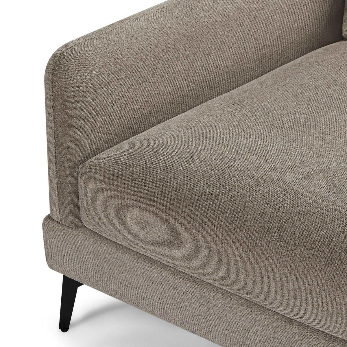 ECKSOFA Webstoff Beige - Beige/Schwarz, Textil/Metall (290/95cm) - Furnhouse