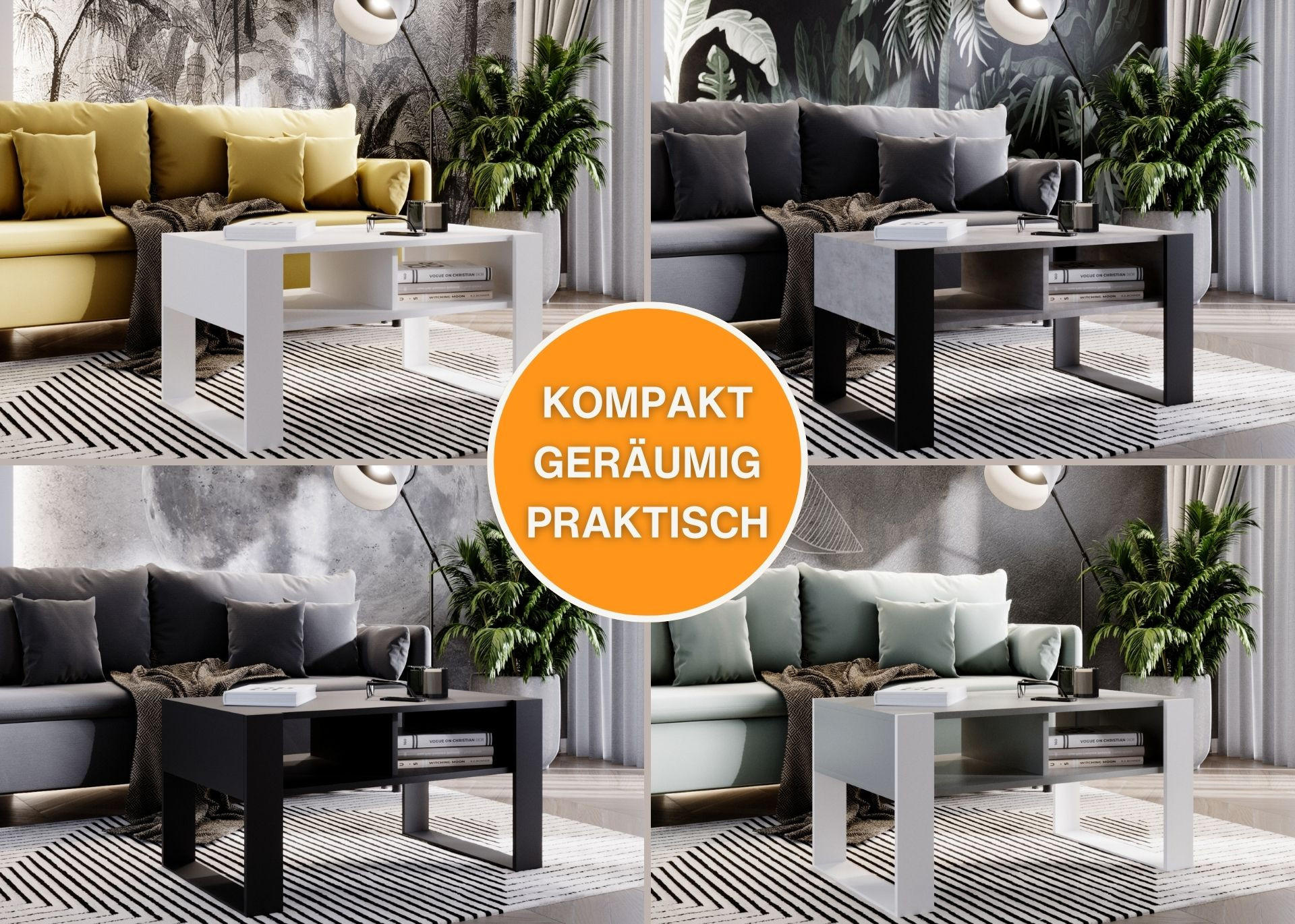 COUCHTISCH Kora92 92/45/53,6 - Weiß, Holzwerkstoff (54/92/45cm) - RAUMHIRSCH FURNITURE