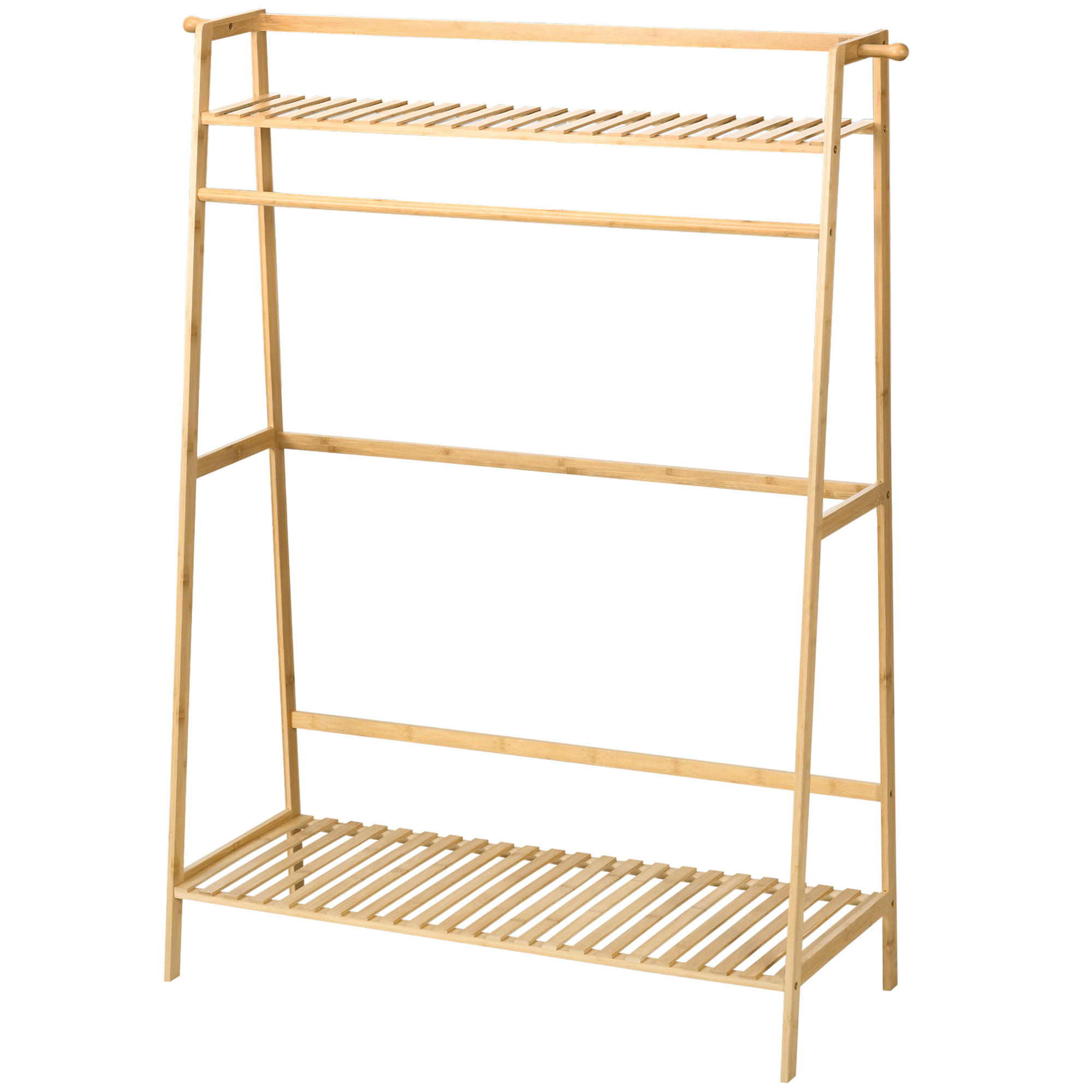 KLEIDERSTÄNDER aus Bambus 114/40/139 cm Naturholzfarbe - Naturfarben, Holz (114/139/40cm)