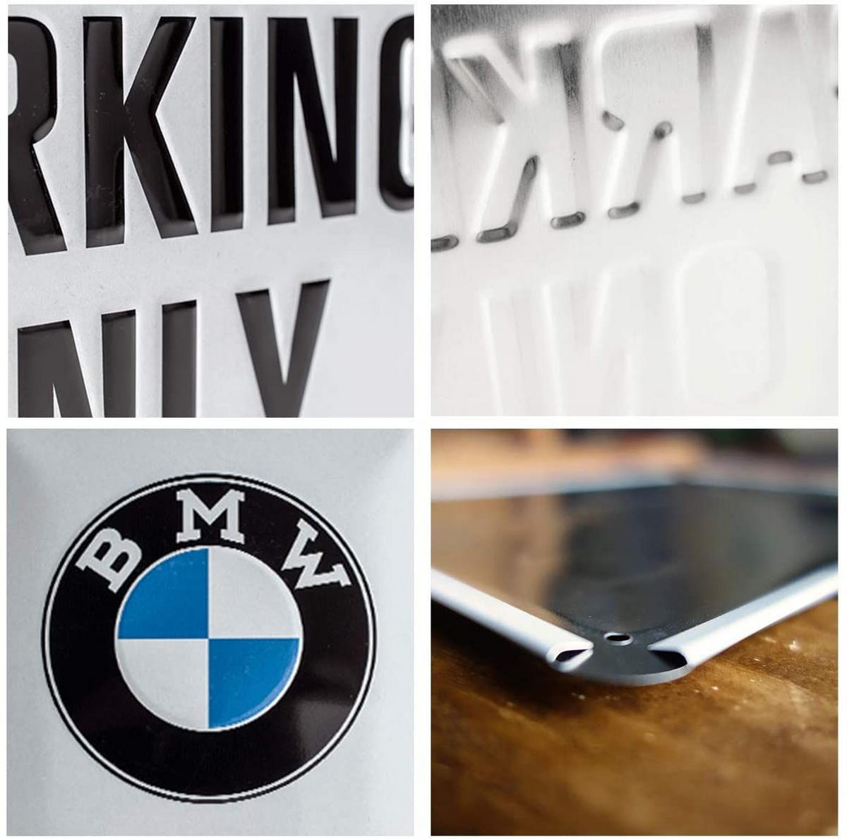 BLECHSCHILD 20/30 cm BMW Parking Only White - Multicolor, Metall (20/30/0.2cm) - Nostalgic-Art