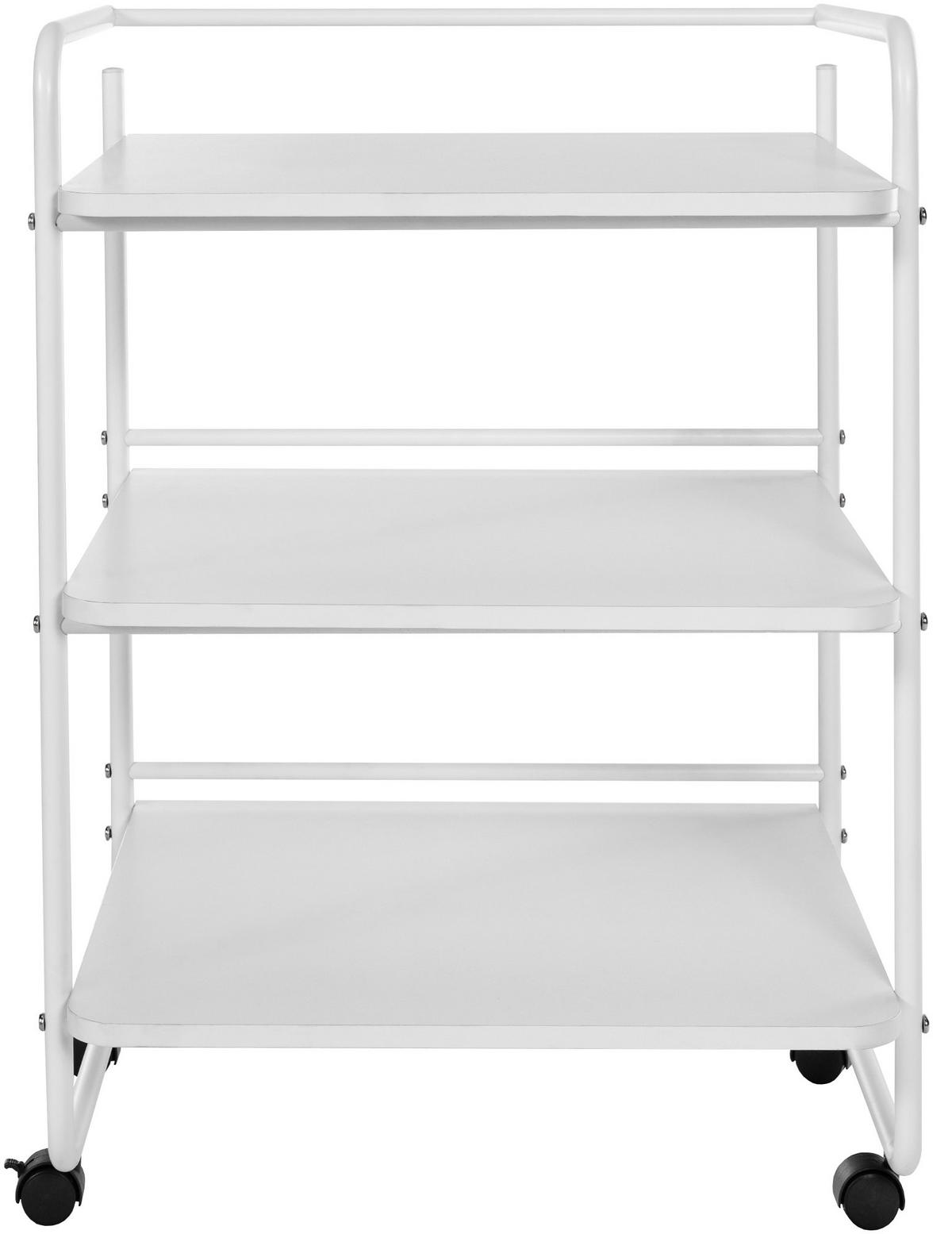 ROLLWAGEN BERTA 3 Ablagen Weiß - Weiß, Metall (61/82/51cm) - DELUKE