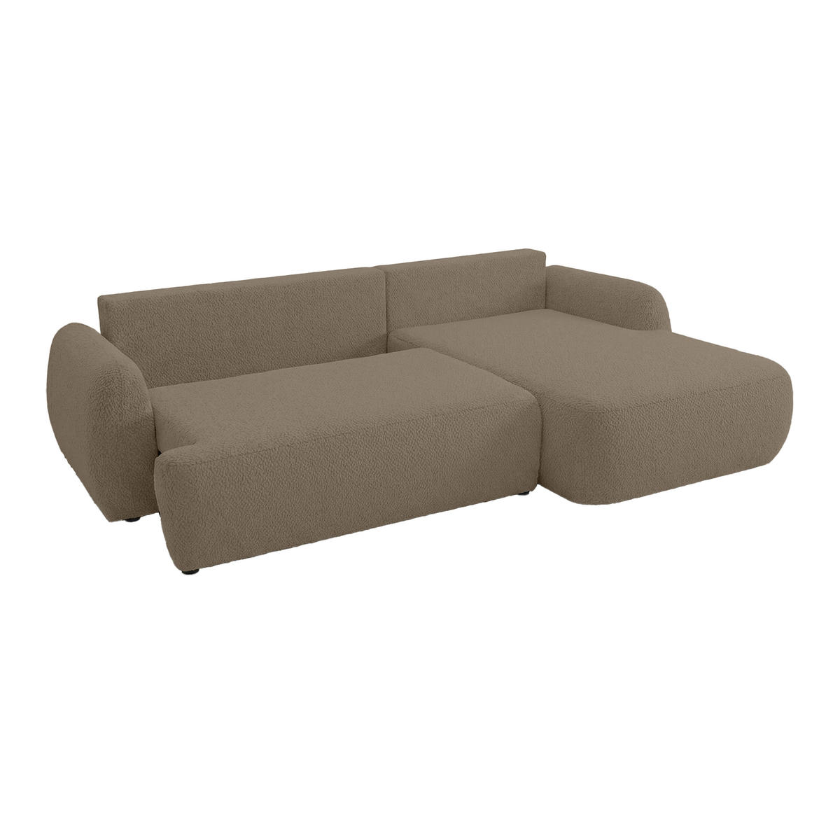 ECKSOFA MUNDUK II mit Schlaffunktion, Taupe - Taupe, Textil (260/184cm) - Fedve