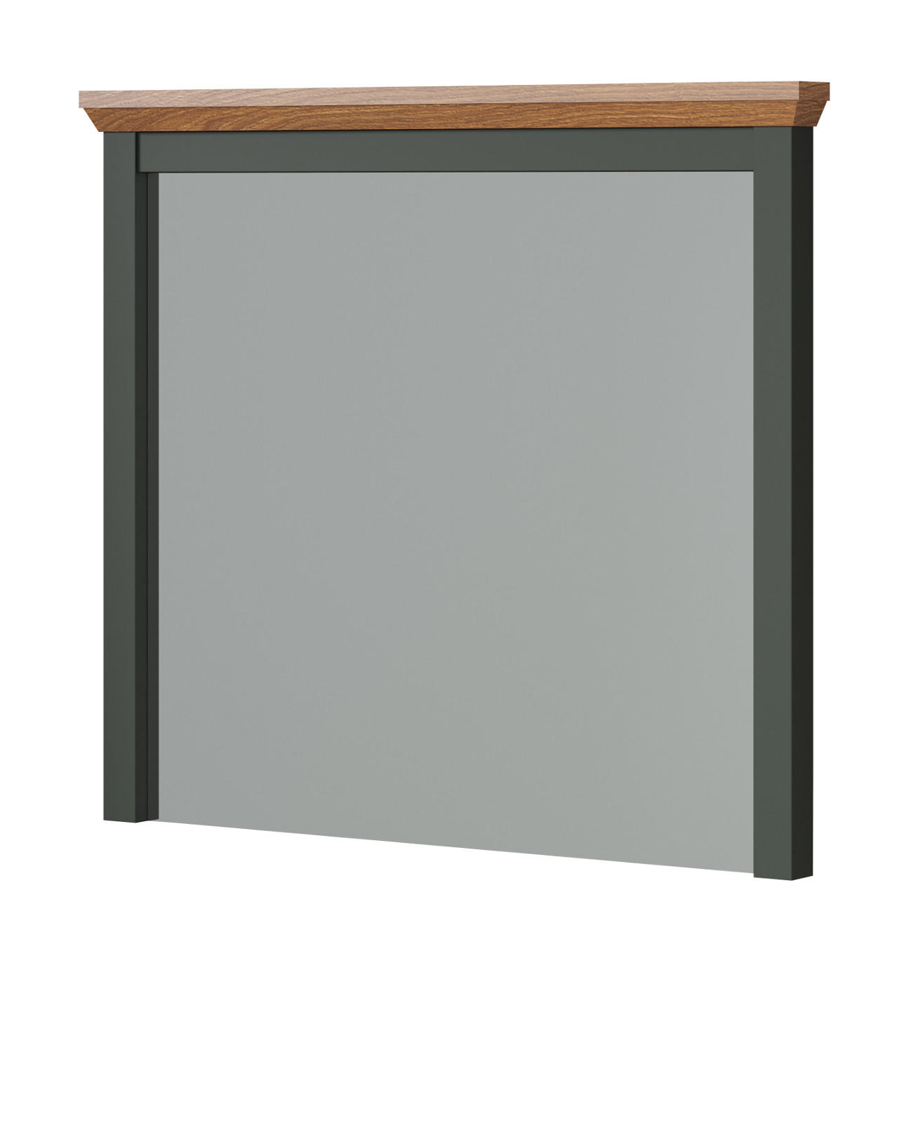GARDEROBENSPIEGEL grün, Evoke Eiche Landhaus, Flur Diele Spiegel 77 x 68 cm - Eichefarben/Grün, Glas/Holzwerkstoff (77/68/6cm) - Top.Furn