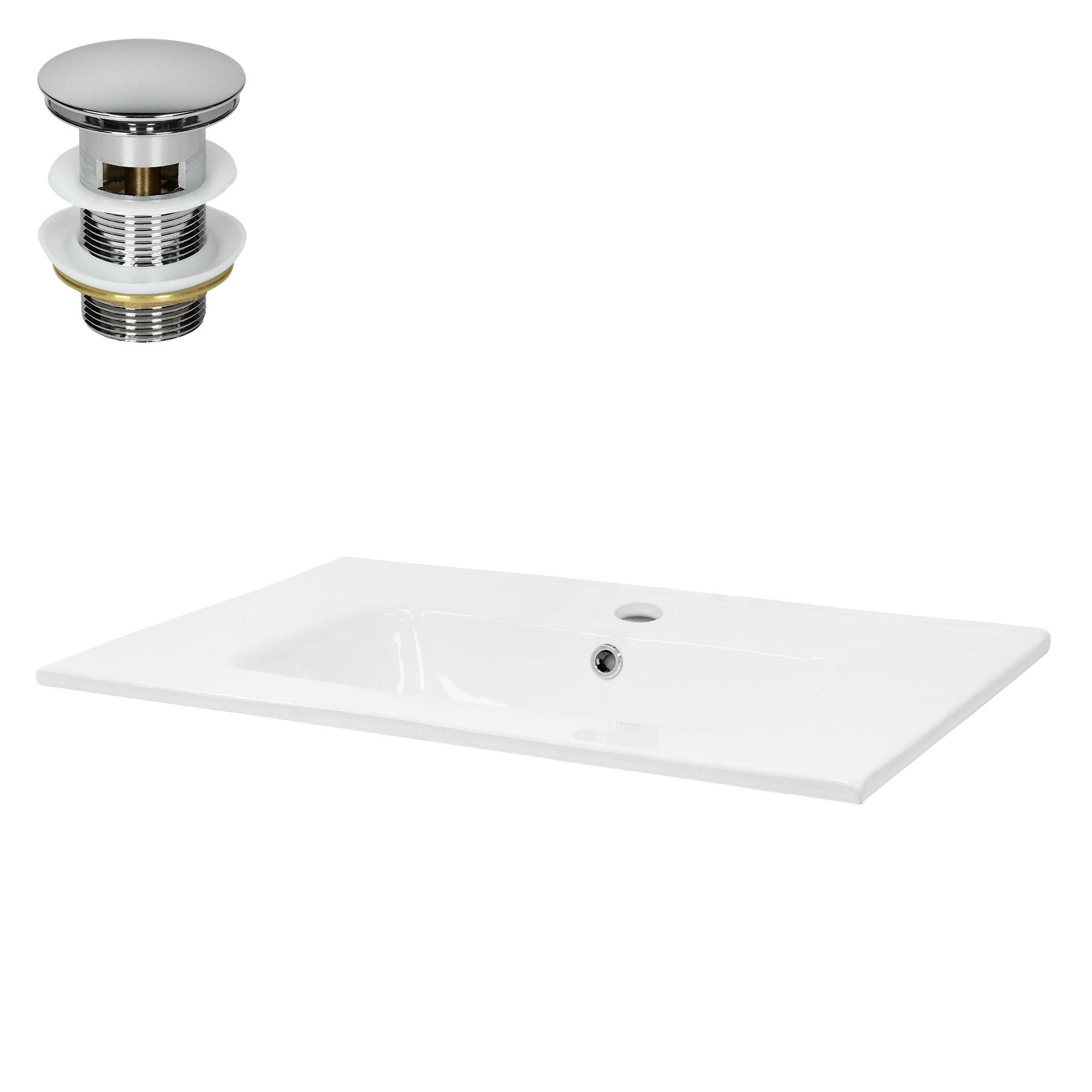 WASCHBECKEN - Weiß, Keramik (46/16.5/71cm) - ML-DESIGN