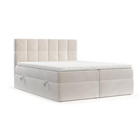 POSTEL BOXSPRING VARENO 160/200 Krémová - černá/krémová, kov/dřevo (160/200cm) - AltaBeds