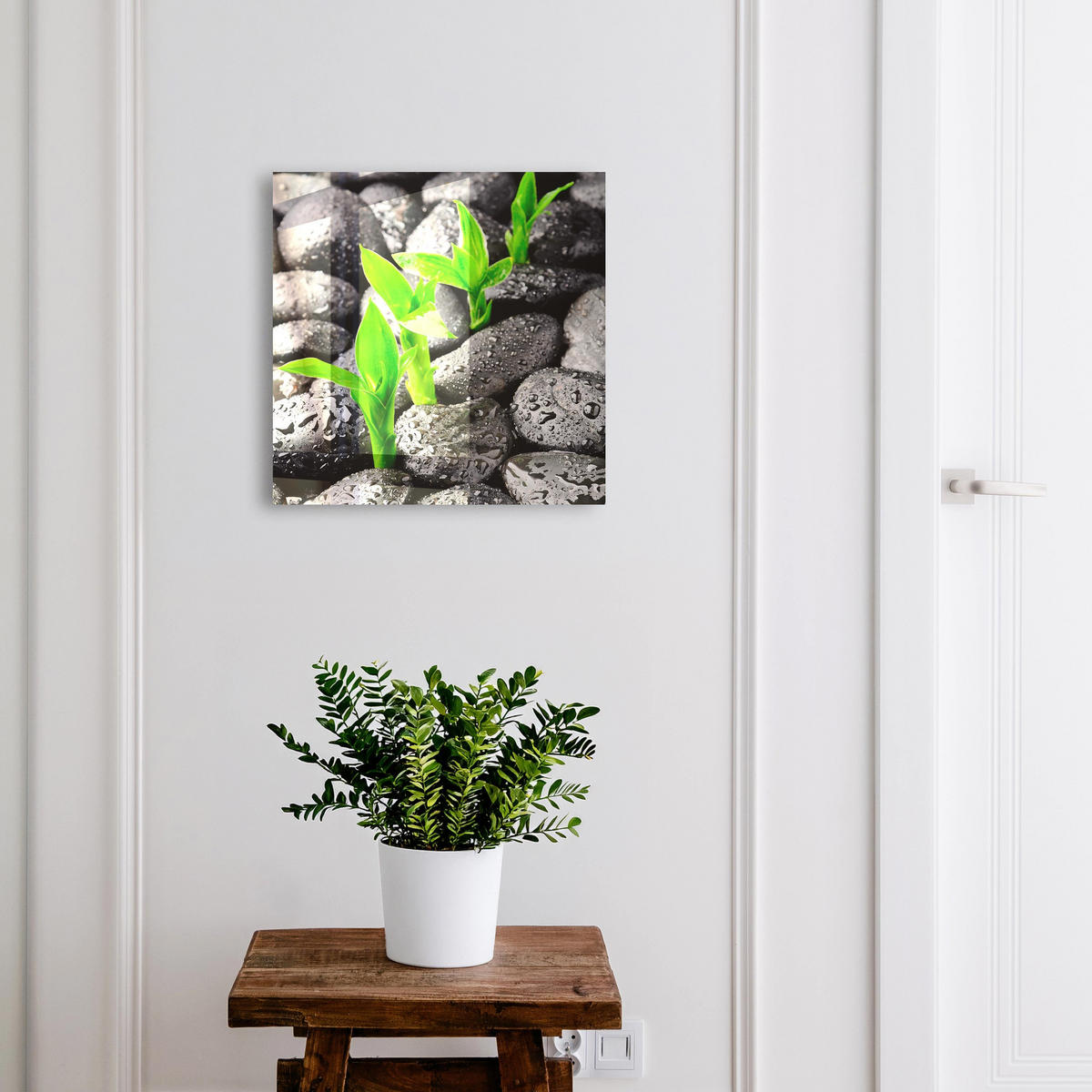 SCHLÜSSELBOX Schwarz 30x30 cm- Türöffnung nach rechts - Grüne Natur - Schwarz, Metall (30/30/5cm) - TULUP