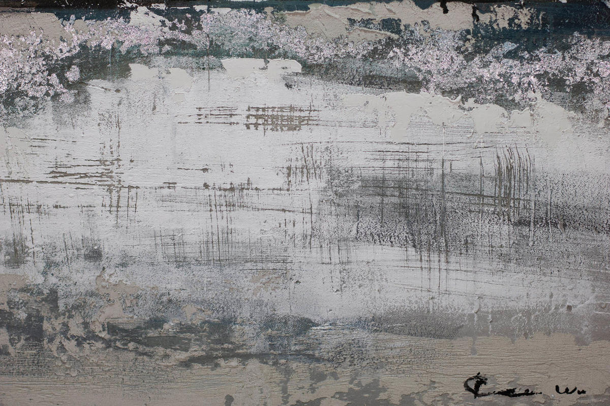ACRYLBILD HANDGEMALT 80/120 cm - Blau/Beige, Holz/Textil (2.74/120cm) - KUNSTLOFT