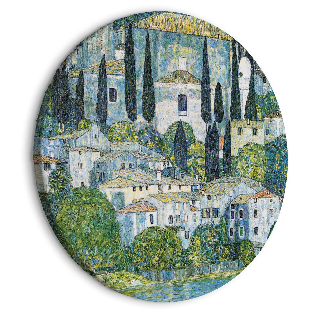 RUNDES BILD Grün 80/80 cm - Blau/Grün, Textil (80/80cm) - KUNSTLOFT