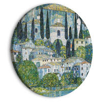 RUNDES BILD Grün 80/80 cm - Blau/Grün, Textil (80/80cm) - KUNSTLOFT