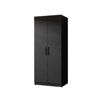 DREHTÜRENSCHRANK GOLD Schwarz - Schwarz, Holzwerkstoff (78/205/52.5cm) - Kier Furniture