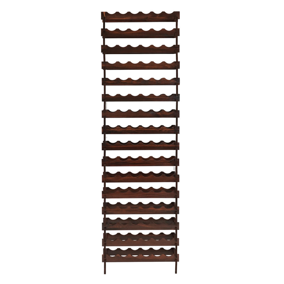 WEINREGAL NAVARRA aus Holz 219x65x28cm 96 Flaschen auf 16 Ebenen Braun geölt - Braun, Holz (65/219/28cm) - PROREGAL