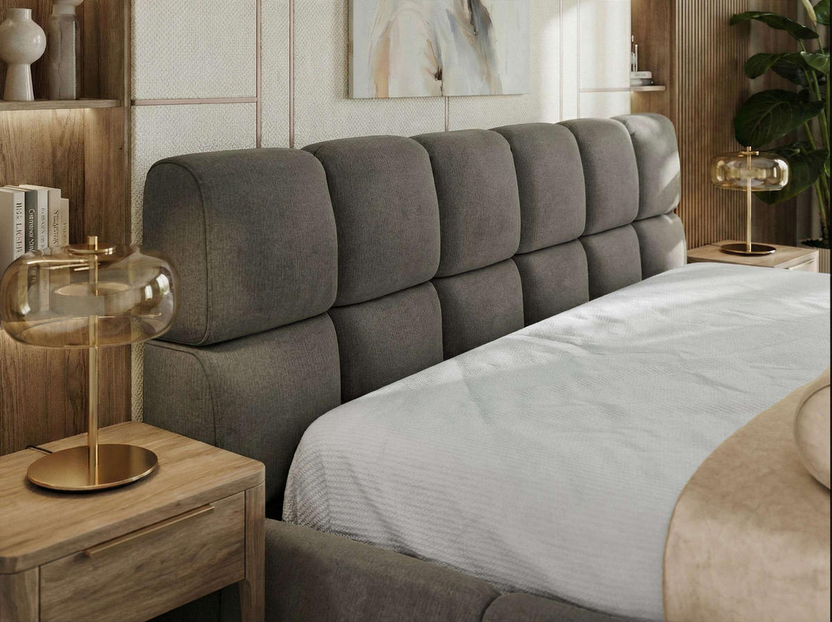ČALÚNENÁ POSTEĽ NIRA CLASSIC 160/200 - Tmavosivá Velvet - Penová matrac - tmavosivá, textil (160/200cm) - MKS