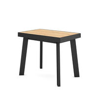 KONSOLENTISCH ausziehbar 58 bis 302cm, für 14 Gäste, eiche, schwarz, 90/58/73cm - Multicolor/Schwarz, Holzwerkstoff (90/302/73cm) - Skraut Home