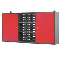 HÄNGESCHRANK Werkstatt abschließbar BEN 60x120x20cm Anthrazit-Rot - Anthrazit, Metall (120/60/20cm) - Jan Nowak