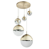 LED HÄNGELEUCHTE Glas Gold - Goldfarben, Glas (65/65/150cm) - Globo Lighting