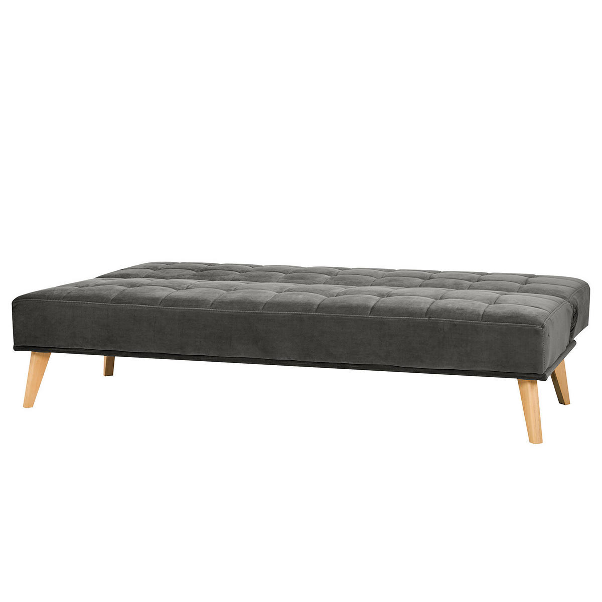 SCHLAFSOFA - Hellbraun/Dunkelgrau, Holz/Birkenholz (180/81/86cm) - home24