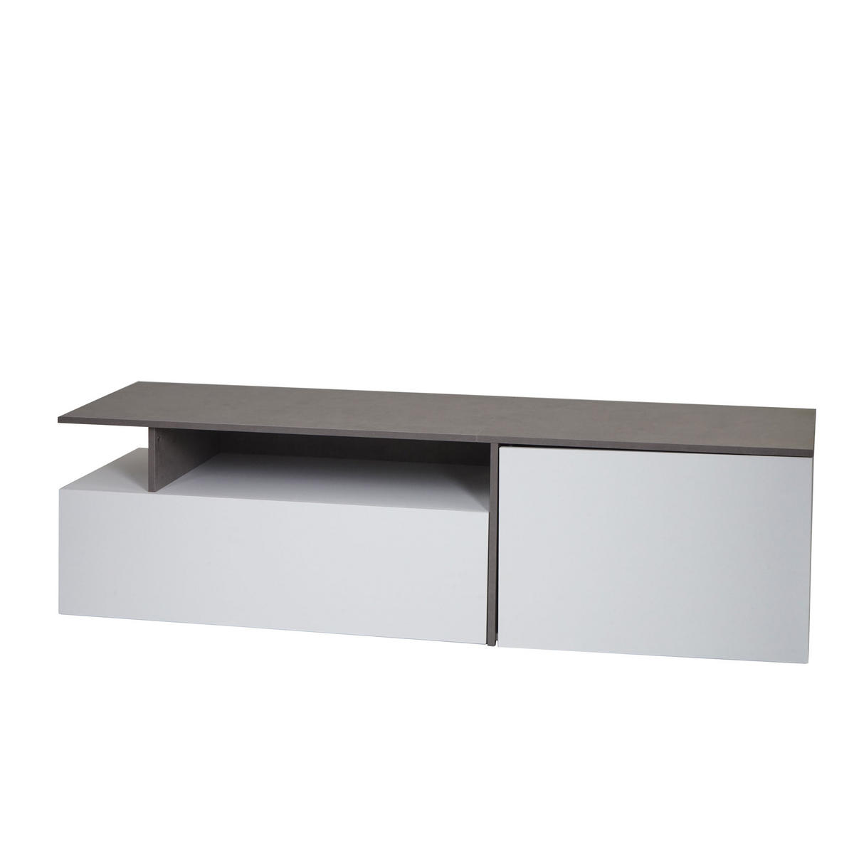 TV-RACK Beton Dekor, weiß - Weiß/Grau, Holz (161/45/40cm) - MCW
