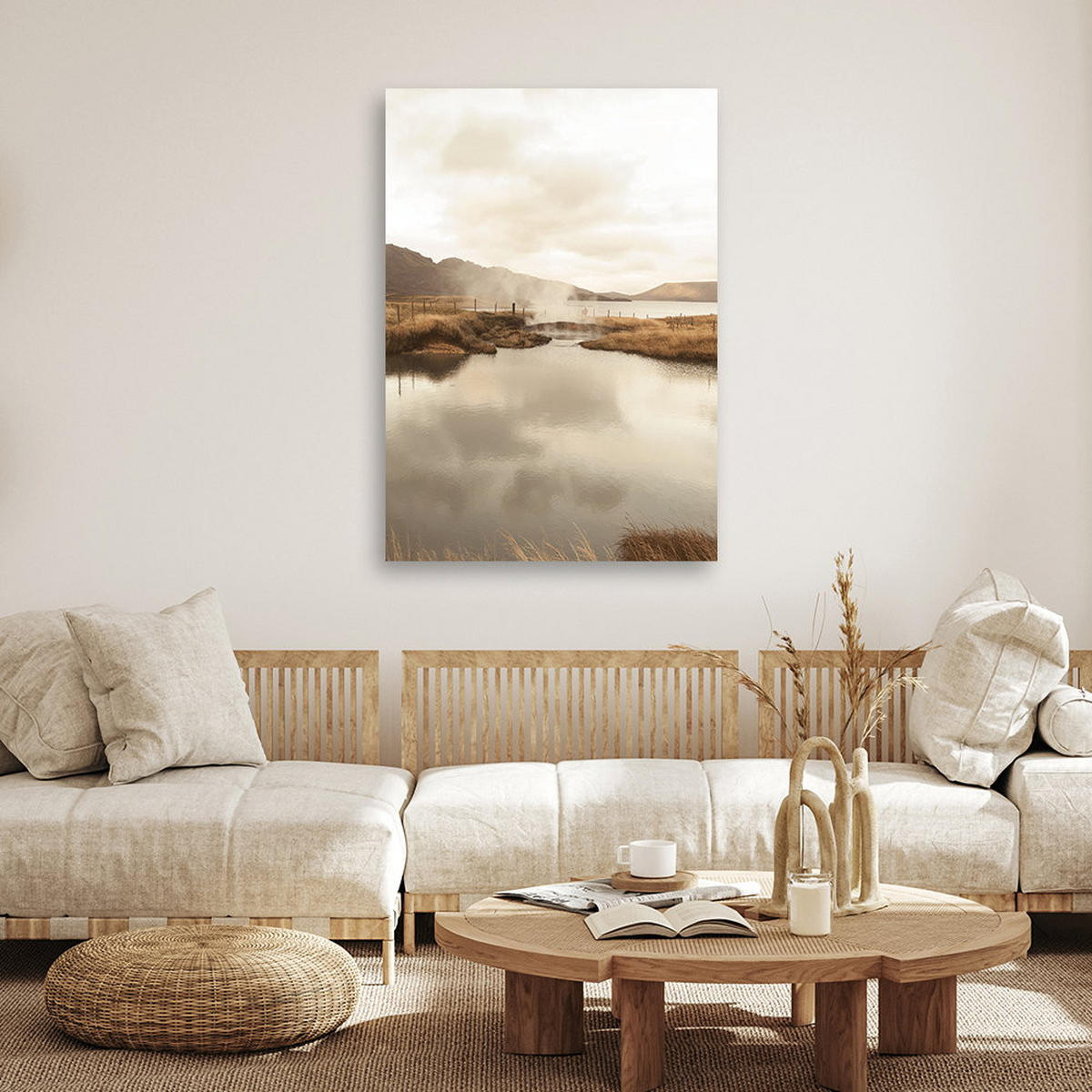 KUNSTDRUCK Beige 60/90 cm - Beige, Textil (60/90cm) - KUNSTLOFT