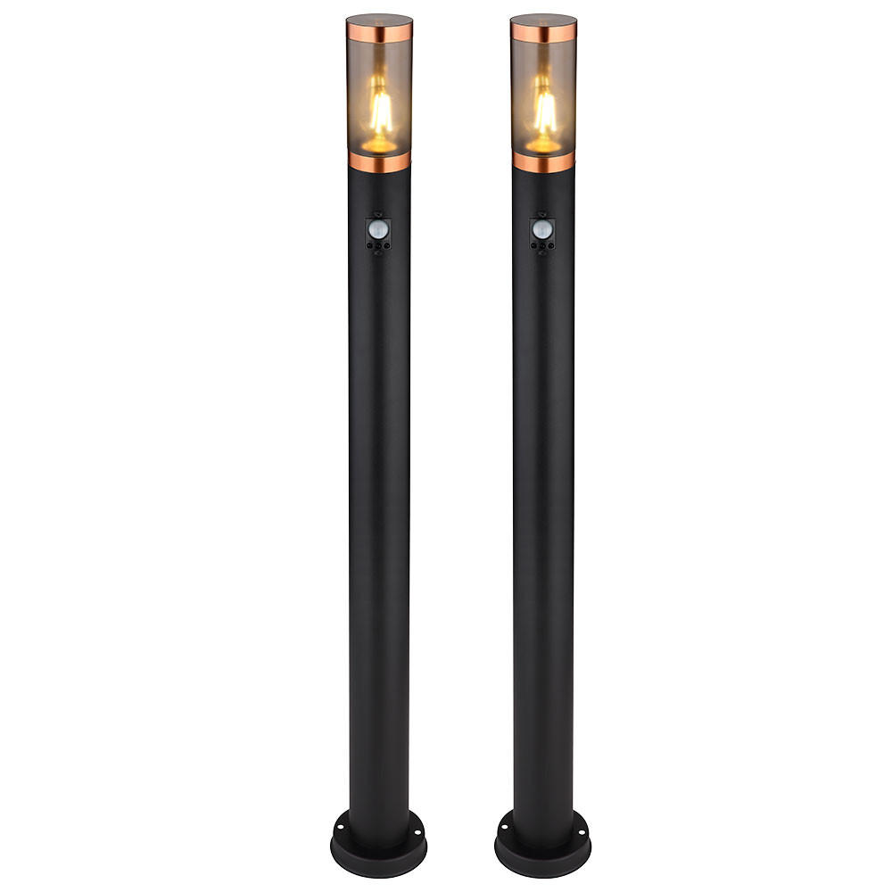 AUSSENLEUCHTE Edelstahl Schwarz Matt - Schwarz, Metall (7.6/7.6/110cm) - Globo Lighting