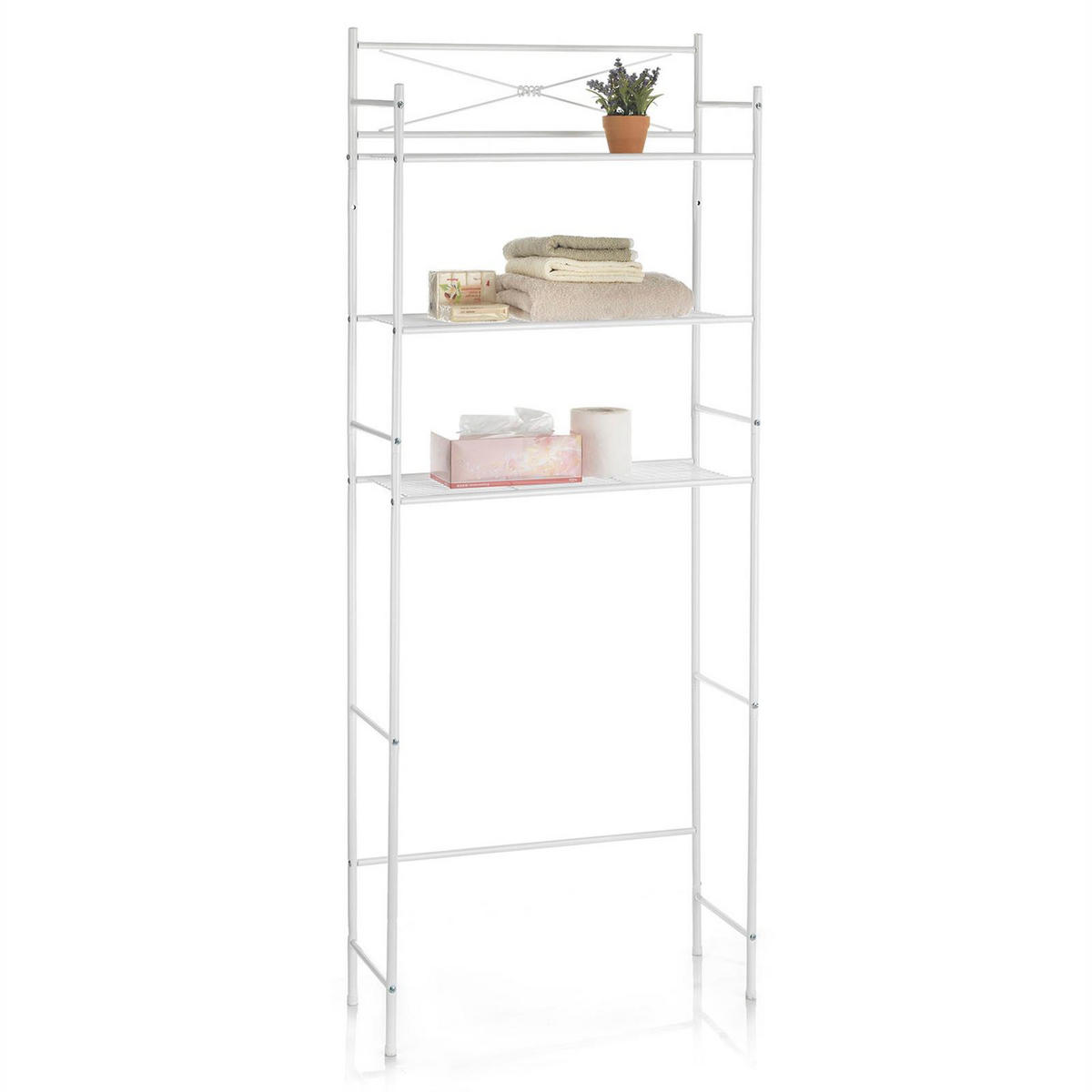 WASCHMASCHINENREGAL MARSA - Weiß, Metall (65/164/22cm) - CARO-Möbel