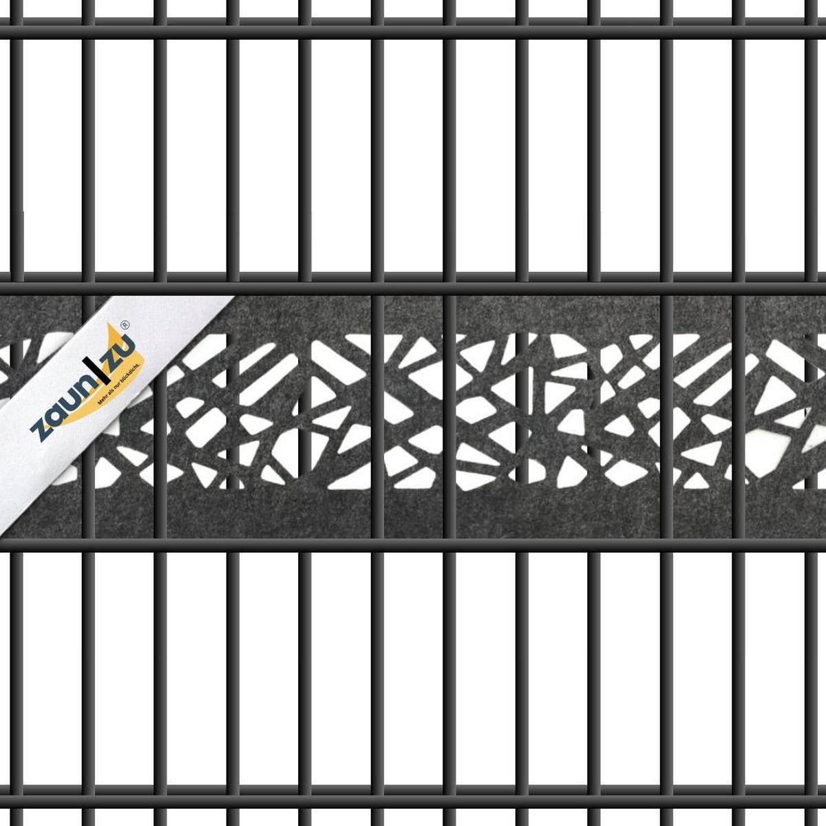 SICHTSCHUTZSTREIFEN Design Vlies Graphic für Doppelstabmatten Schwarzgrau 2,6m - Schwarz, Kunststoff (260/19cm) - ZAUN|ZU