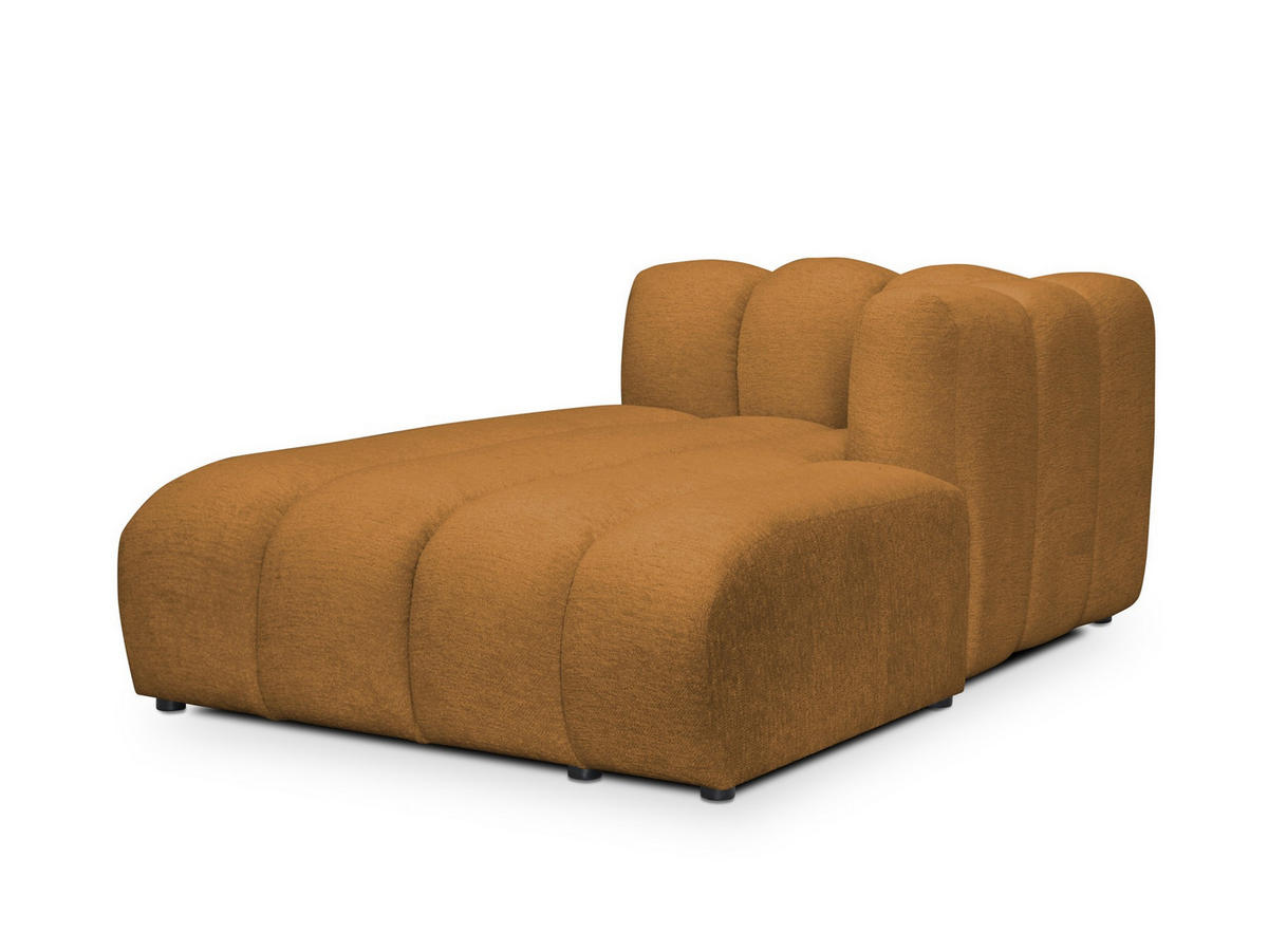 SOFAELEMENT Rechts Chenille Stoff Gelb - Currygelb/Schwarz, Holzwerkstoff/Kunststoff (179/70/113cm) - Makamii