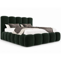 POLSTERBETT TEDDY 180x200 cm in Grün, gepolstertes Kopfteil, Lattenrost, Bettkasten, Velvet-Stoff - Grün, Holz/Textil (180/200cm) - EMLAR Home
