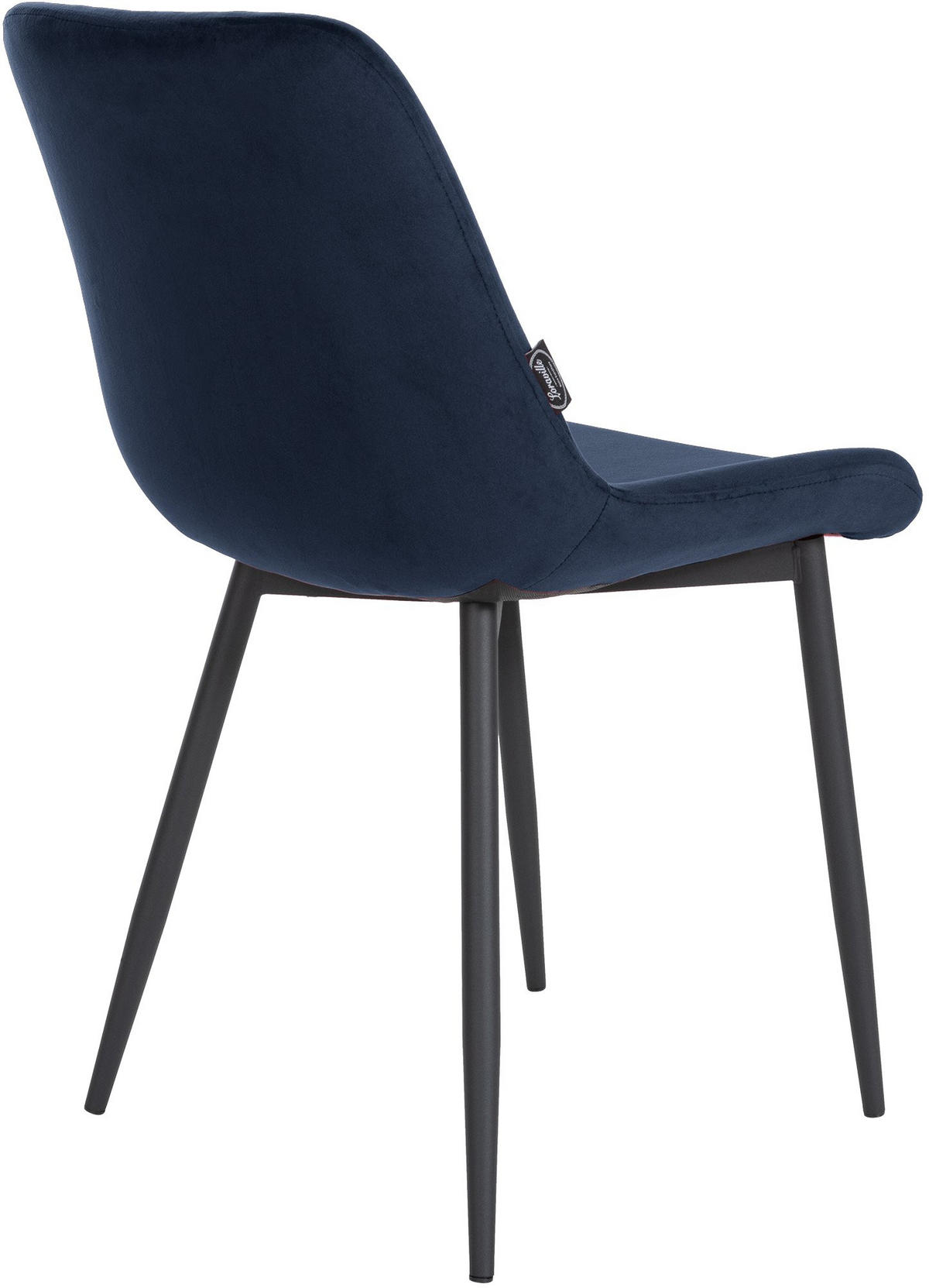 STUHL Samt blau - Blau/Schwarz, Textil/Metall (51/80/60cm) - CLP