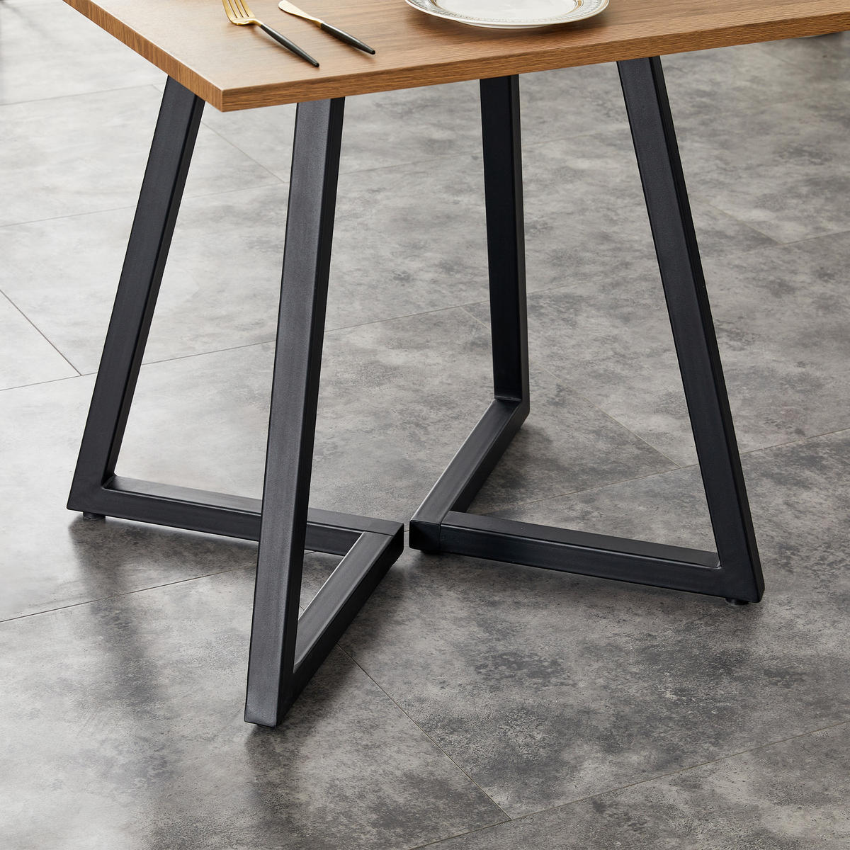 ESSTISCH Braun Schwarz 80/80/75 cm - Schwarz, Holz (80/80/75cm) - PANGIVO