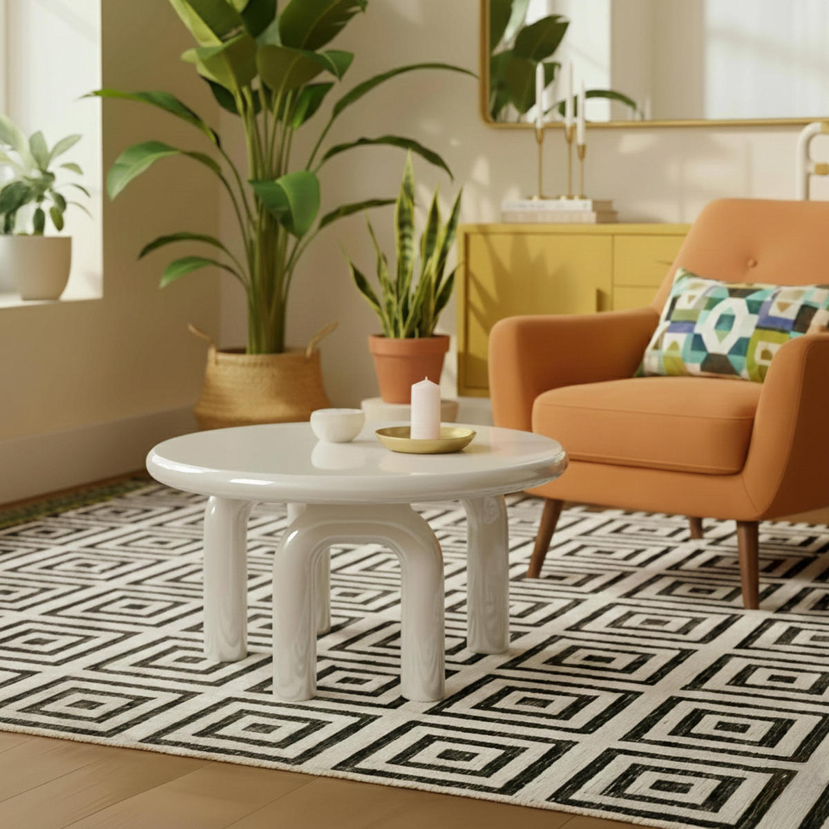 COUCHTISCH, Weiß - Weiß, Holzwerkstoff (80/80/41cm) - Oviala