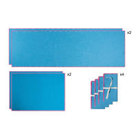 TISCHET 8-teilig, 100% Leinen, blau und lila SET CONTRAST EDGE - Blau, Textil (40/130cm) - RNT By Really Nice Things