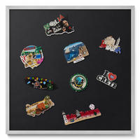 MAGNETTAFEL 50x50 cm Silberner Rahmen Farbe Schwarz - Schwarz Hochglanz, Metall (50/50/0.4cm) - TULUP