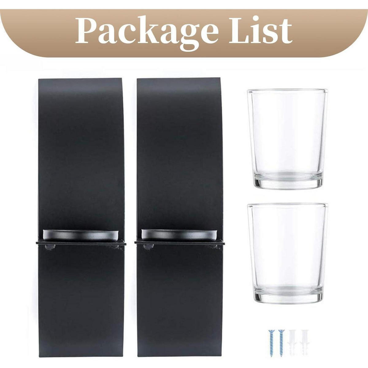 KERZENHALTER Wand 2-teiliges Set Metall Schwarz - Schwarz, Metall (6/20.5/6cm)